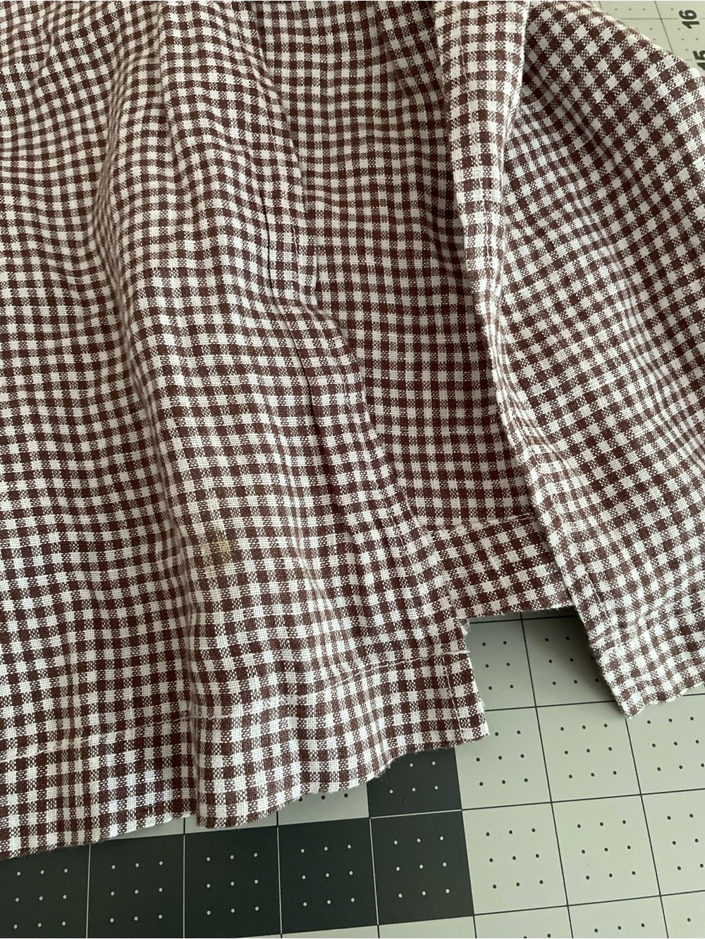 QUINCE 100% European Linen Brown & Taupe Gingham Maxi Skirt W/Side Slit Sz L NWT - Picture 7 of 9
